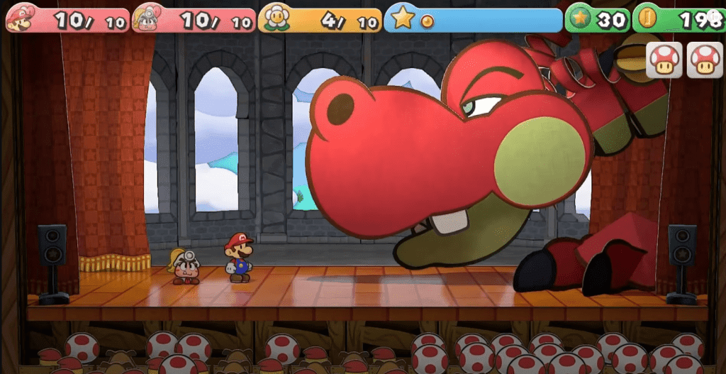 Paper Mario contra Gombaba Paper Mario contra un boss
