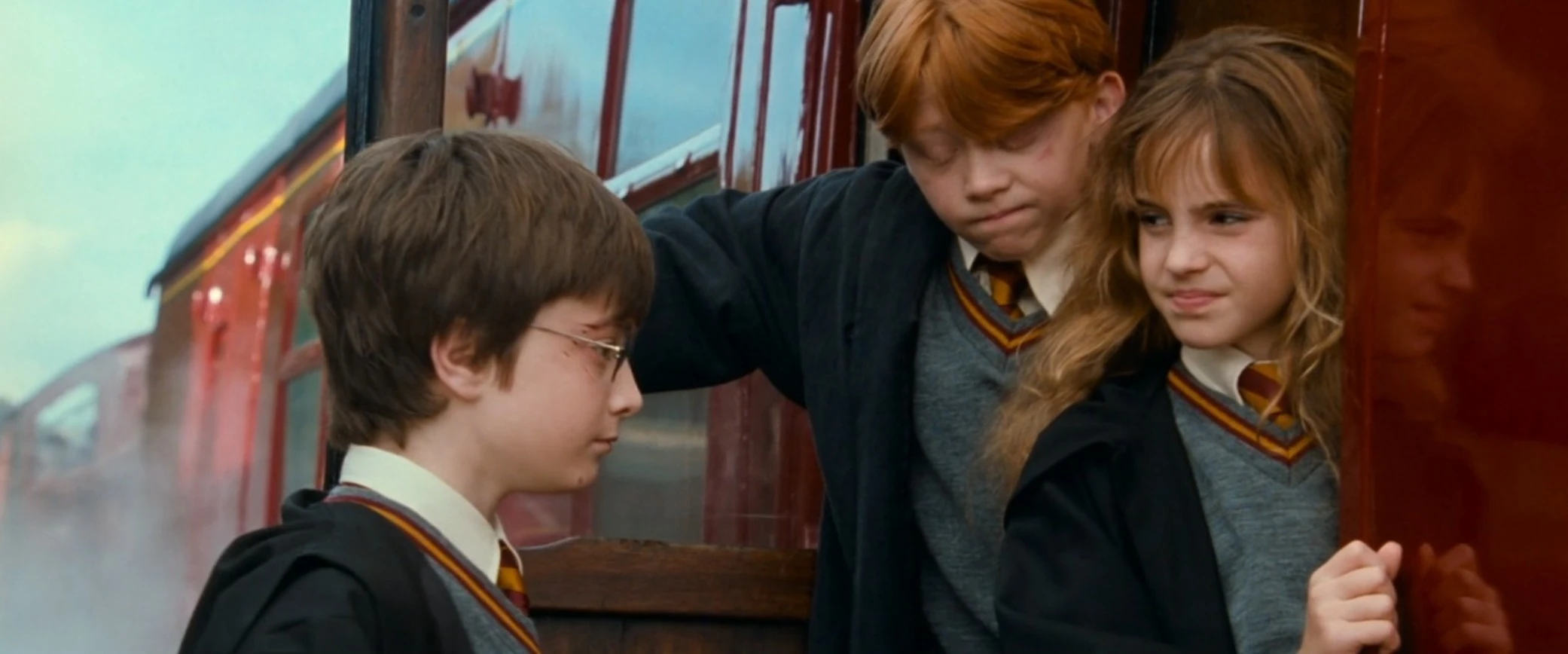 Despedida de Harry Potter, Ron y Hermione en el Hogwarts Express