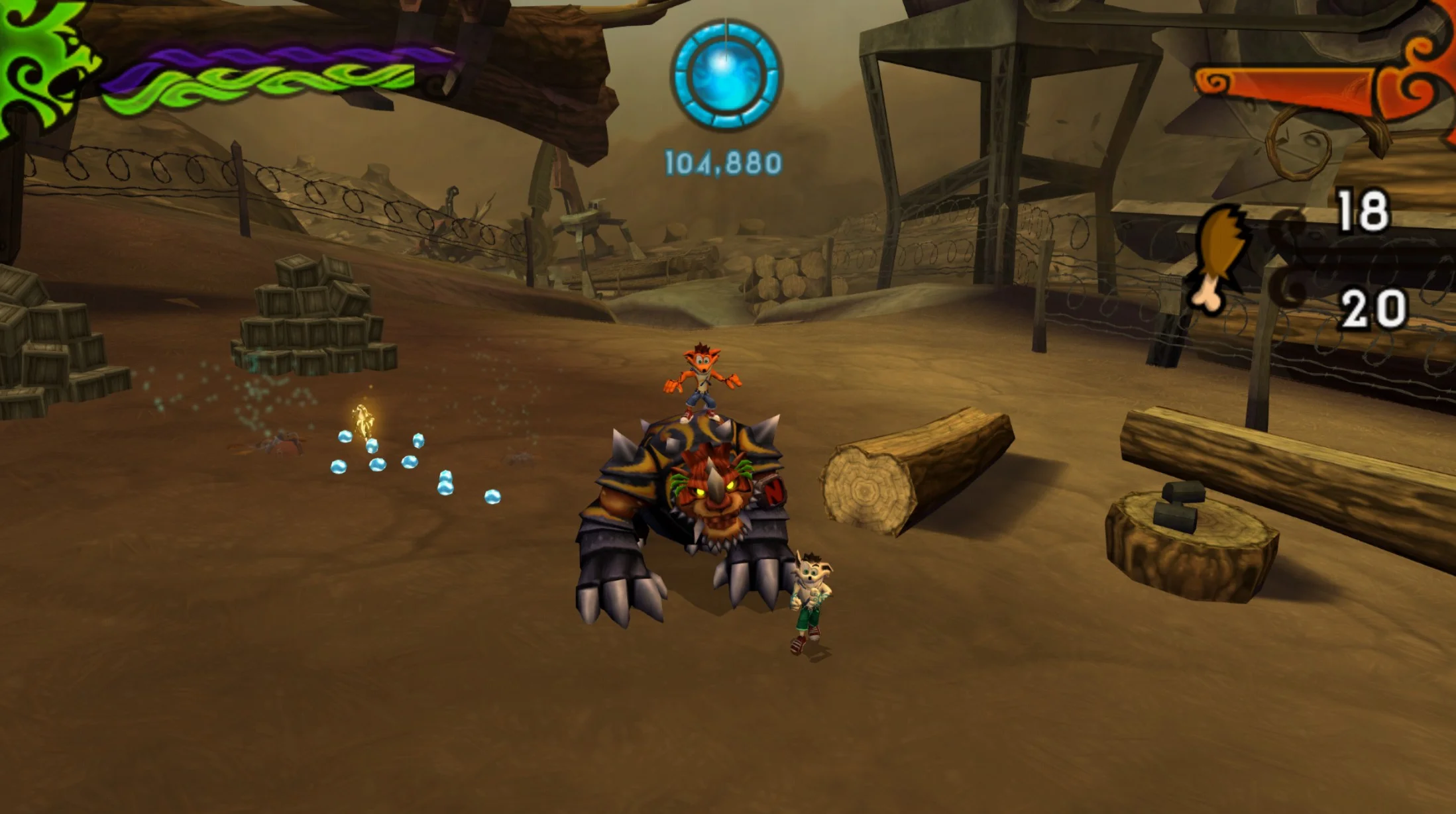 Crash posa junto a su clon y al Rinorrodante.