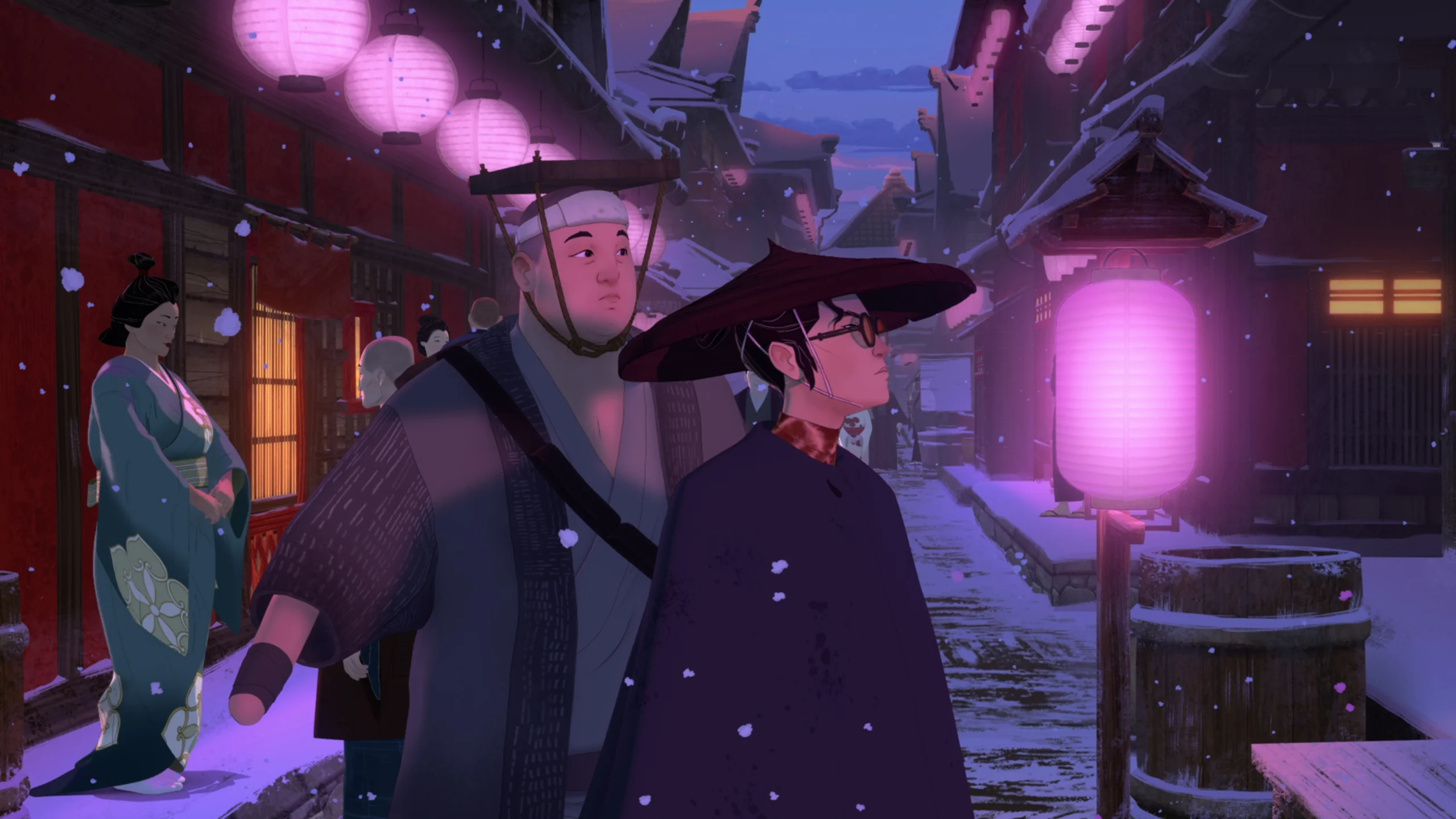 Ringo y Mizu caminando heladas calles.