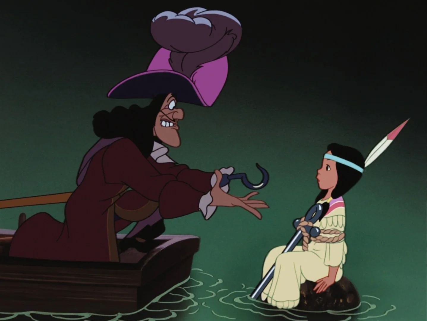 Capitán Garfio rapta a la princesa india.