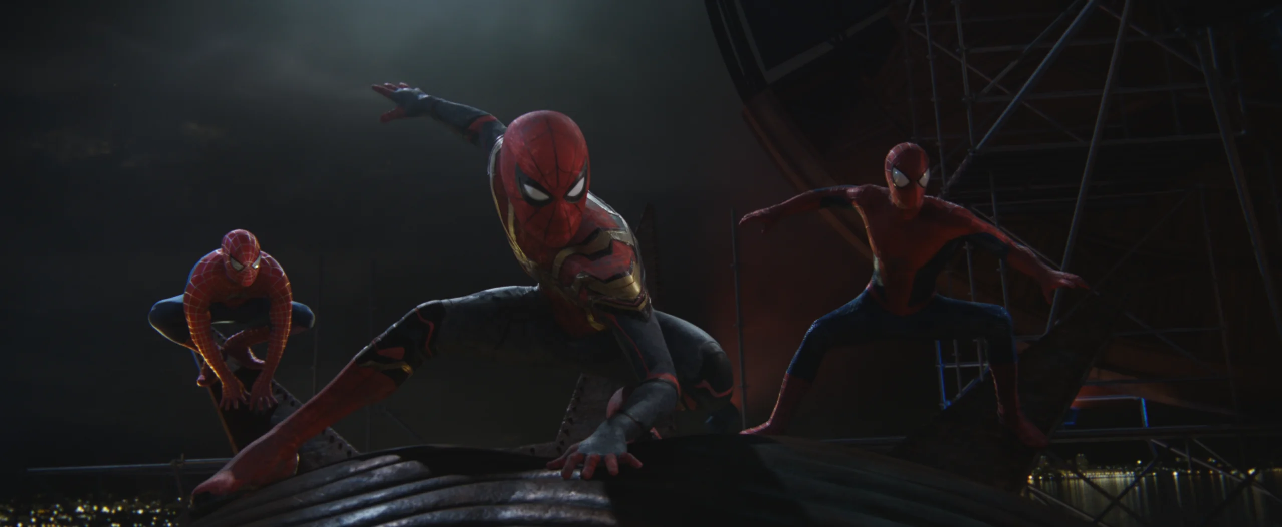 Los tres Spider-Man en No Way Home.