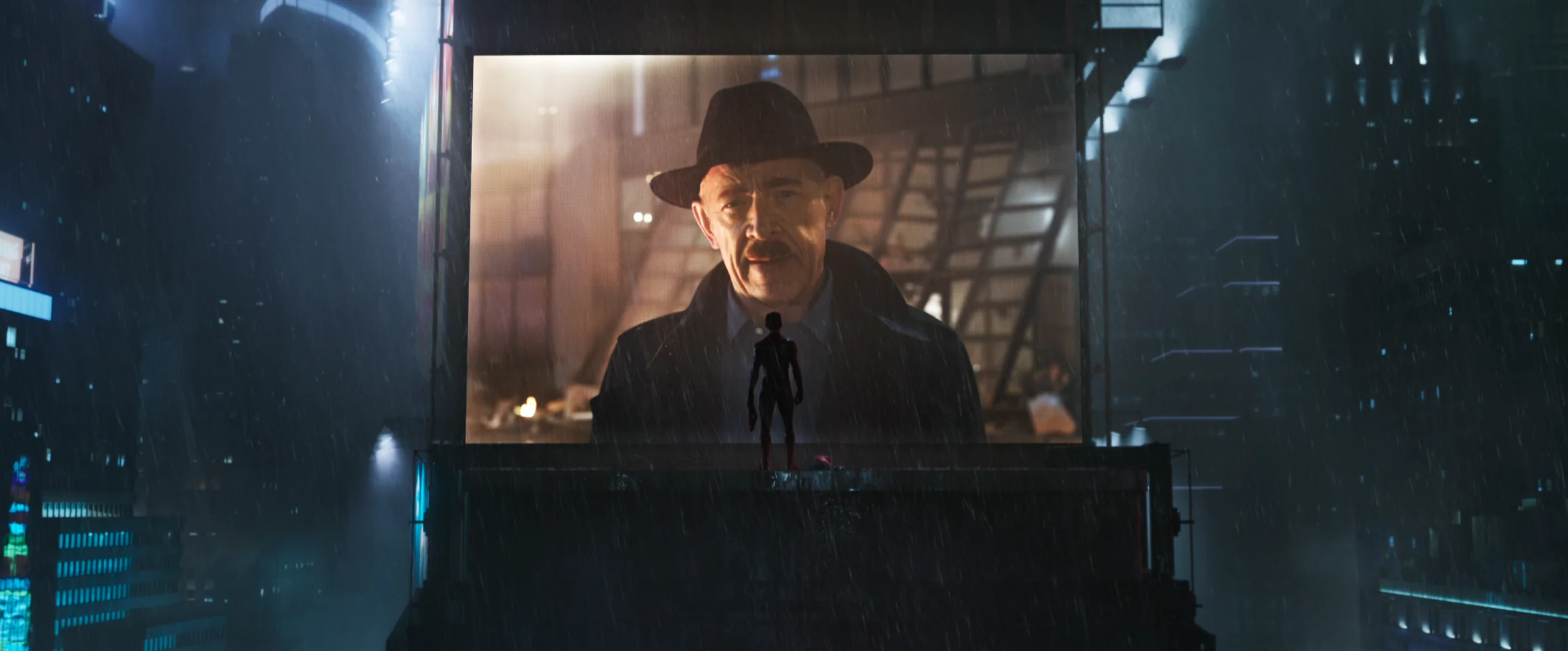 J. Jonah Jameson y Peter Parker en luto por tía May.
